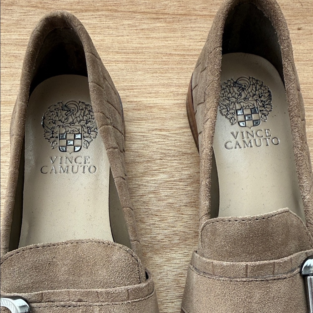 Vince Camuto Brown Loafers with Silver Buckle - Picture 3 of 7